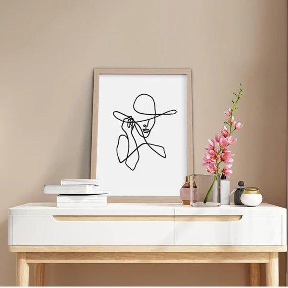 11x14 Inch Framed Minimalist Wall Art Set with Lady's Body Line Art for Room - Picture 3 of 9